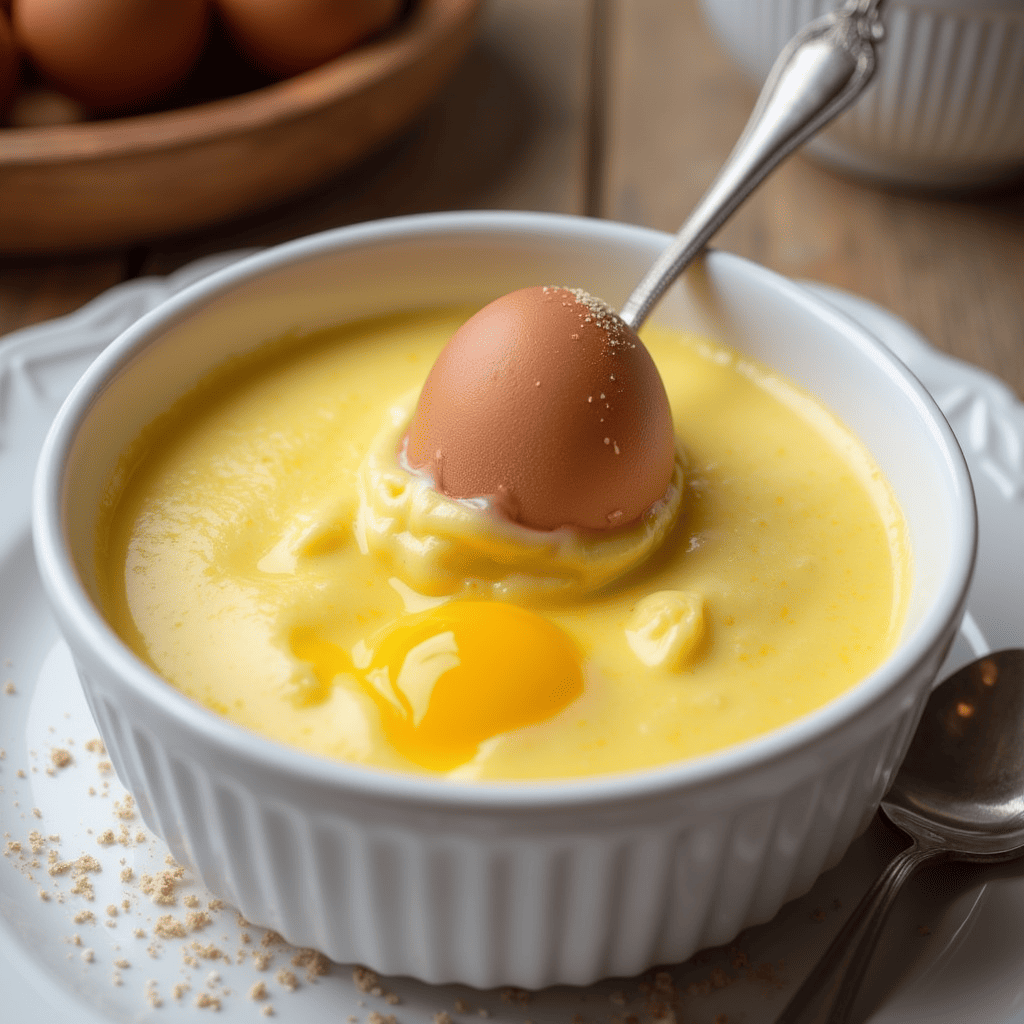 Crème aux œufs maison servie dans des ramequins élégants