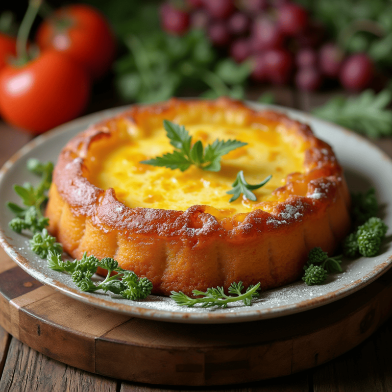 Image d'un cake au thon moelleux servi sur une assiette avec des légumes frais et des herbes