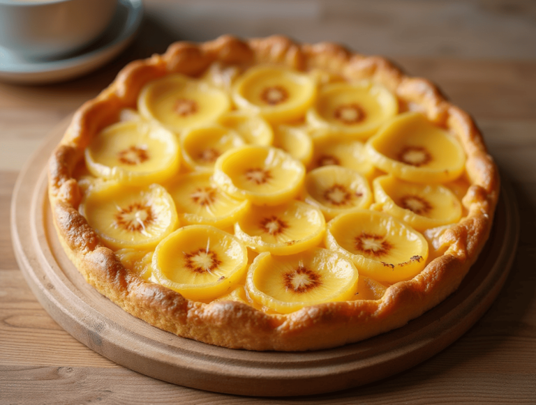 Tarte aux poireaux pâte feuilletée dorée et appétissante, avec des poireaux cuits à la perfection.