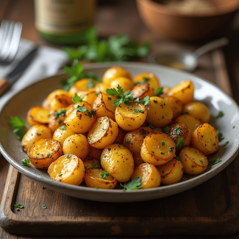 Pommes de terre rôties au four croustillantes dorées sur une plaque de cuisson