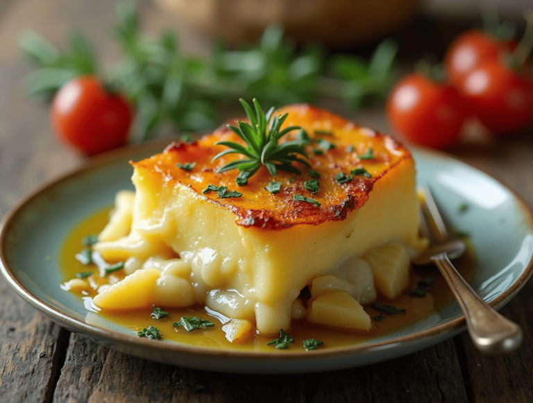Recette pomme de terre au four fromage : gratin fondant de pommes de terre avec du fromage fondu, doré et savoureux.
